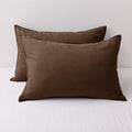 CHUFFED 100% French Linen Pillow Cases Queen Size Set of 2, Stone Washed Flax by Chuffed