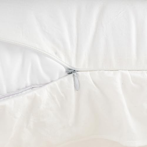 JoraLion Ruffled Throw Pillow Cover 16x16 Solid White - Image 6