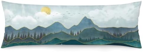 Mountain Peaks Body Pillow Cover Forest Pillowcase by Unknown