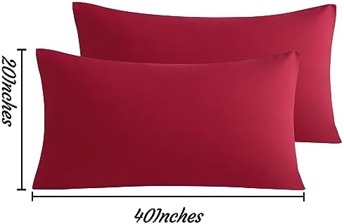 NTBAY King Microfiber Pillowcases, Wine Red - Image 6