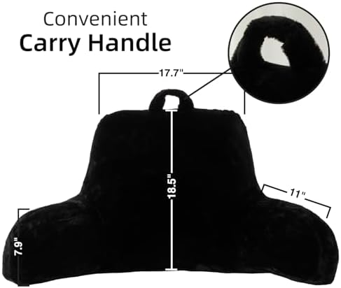 A Nice Night Black Reading Pillow, 18.5" Bed Wedge Pillows - Image 2