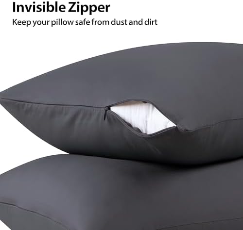 100% Cotton Zippered Pillow Protectors King Size - Image 3