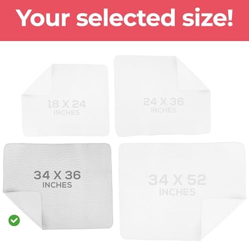 4 Pack Waterproof Reusable Heavy Absorbency Incontinence Bed Pads 34"x36" - Image 4