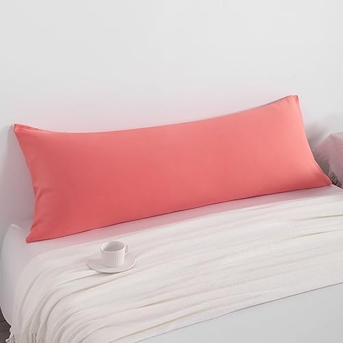NTBAY Microfiber Body Pillowcase, 1 Pack, 20 x 54, Coral Pink - Image 2