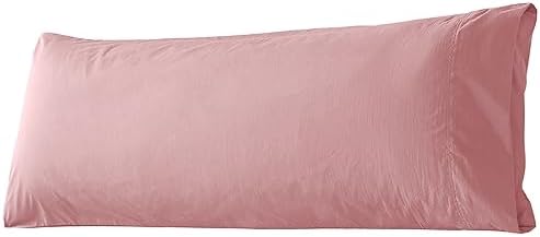 WhatsBedding Body Pillow Cover Cotton, Envelope Closure, Foggy Pink by WhatsBedding