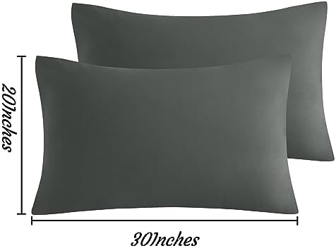 NTBAY Queen Microfiber Pillowcases, Dark Grey - Image 6