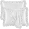 2 Pack Ruffle Satin Pillowcases Standard 20"x26" Navy Blue by QJFabricCO
