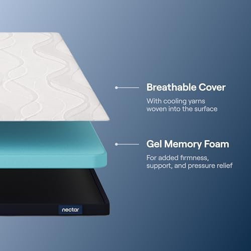 Nectar Firmer Mattress Topper, Gel Memory Foam - Image 3