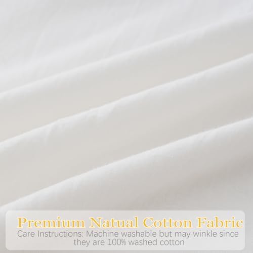2 Pack Shabby Off White Ruffle Pillow Shams Standard Size, 20x26 Inches - Image 6