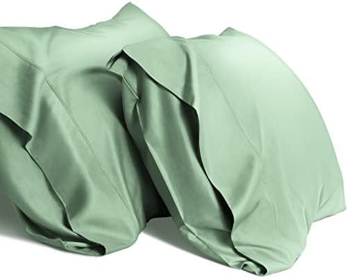 WishSmile Cooling Queen Pillowcases Set of 2 Breathable Cool Silky Soft Rayon by WishSmile