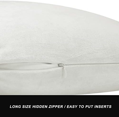 GIGIZAZA White Velvet Decorative Throw Pillow Covers - Image 3