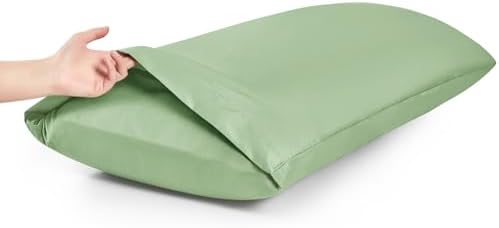 MILVOWOC Brushed Microfiber Body Pillowcases, Sage Green, 20x48 Inch - Image 6