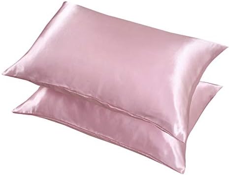 Satin Pillowcases Set of 2, Standard Size Cooling Pillow Cases by LCBD