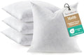Feather Throw Pillow Inserts Set of 4, Soft Fluffy Square 16 x 16 Inches by Swandream