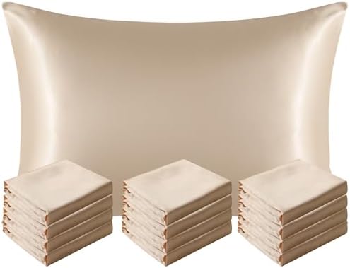 NTBAY 12 Pack Satin Queen Pillowcases by NTBAY