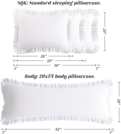 BEDSUM Standard Ruffled Pillow Shams - Image 3