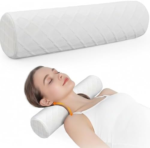 3.9" Small Neck Roll Memory Foam Pillow Cylinder, Detachable Cover by Unknown