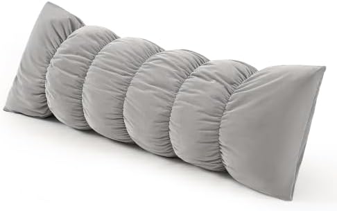 Pat. Pend. Long Body Pillow for Side Sleepers, 47 Inch, Zinc Gray by Ailuteie