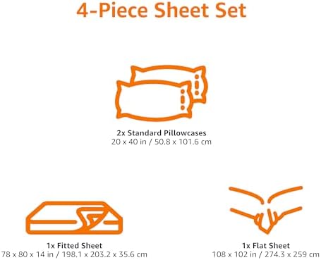 Amazon Basics 100% Cotton Jersey Bed Sheet Set, Machine Washable - Image 6