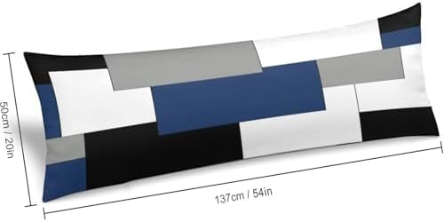 Dark Blue Geometric Body Pillow Cover Pillowcase - Image 2