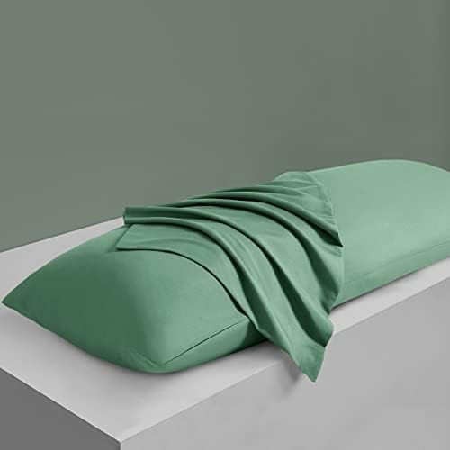 MILVOWOC Brushed Microfiber Body Pillowcases, 20 x 48 Inch, Dark Green - Image 3
