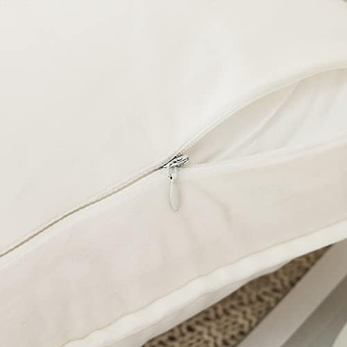Velvet Cream white Throw Pillow Covers 12”x20”Pack of 2 Soft Decorative - Image 5