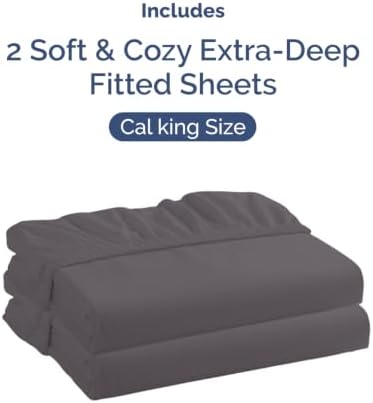 CGK Linens 2 Pack Extra Deep Cal King Fitted Sheets - Image 4