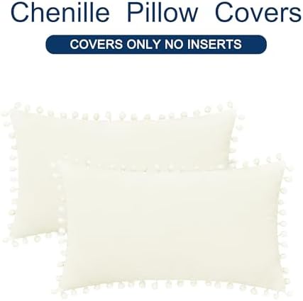 CaliTime Decorative Couch Throw Pillow Covers 20 X 12 Inches Cream - Image 6