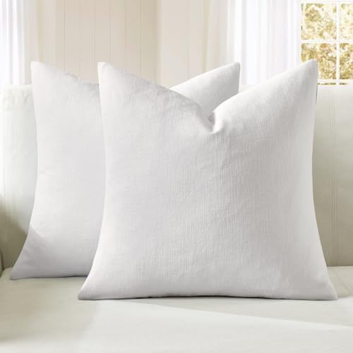 MIULEE White Chenille Couch Throw Pillow Covers by MIULEE