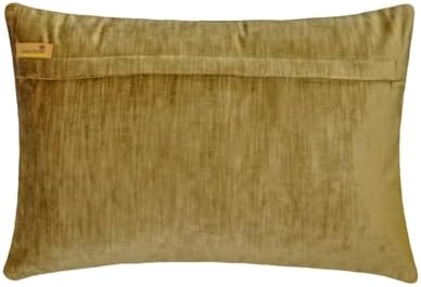 The HomeCentric Gold Pack of 2, Velvet Lattice, Trellis & Quilted Oblong Pillow - Image 3