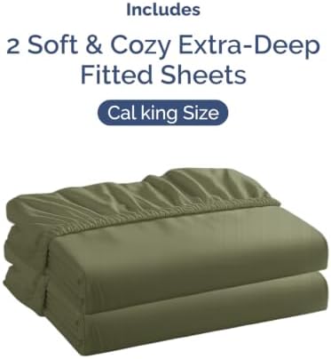 CGK Linens 2 Pack Extra Deep Cal King Fitted Sheets - Image 4