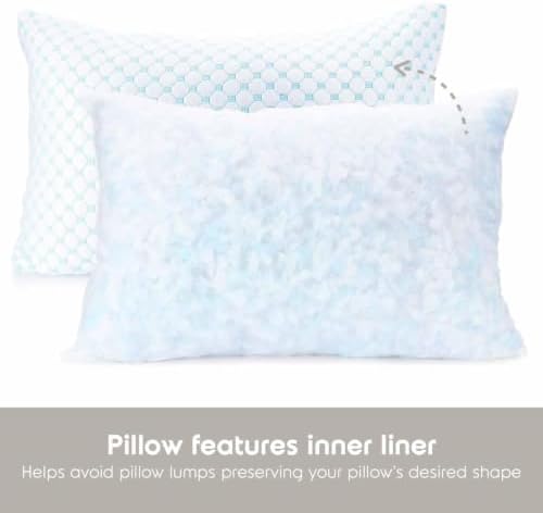 Nestl Cooling Pillow for Sleeping 1 Pack, Luxury Shredded Memory Foam Pillows - Image 5