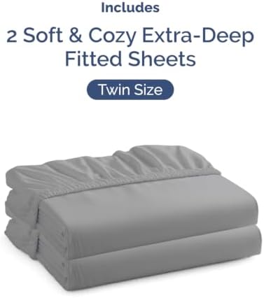 CGK Linens 2 Pack Extra Deep Twin Fitted Sheets - Image 4