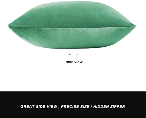 GIGIZAZA Mint Turquoise Velvet Decorative Throw Pillow Covers - Image 6