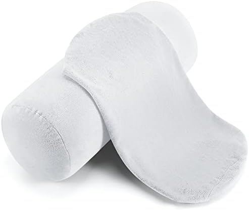 Newwiee 2 Pcs Neck Roll Pillow Case, 16 X 6 Inch Short Plush White by Newwiee