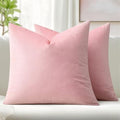 MIULEE Velvet Throw Pillow Covers 16x16 Inch Pack of 2 Bright Pink by MIULEE