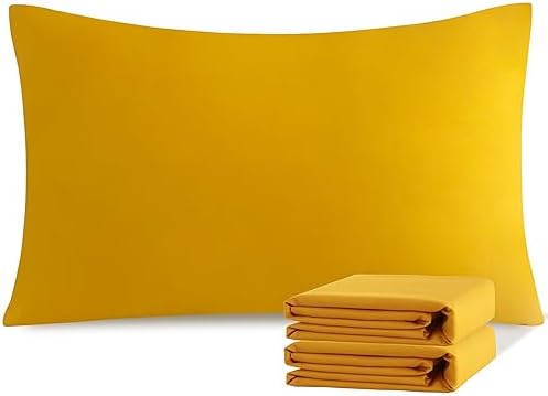 NTBAY Standard Microfiber Pillowcases, 2 Pack, 20 x 26, Ginger Yellow by NTBAY