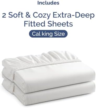 CGK Linens 2 Pack Extra Deep Cal King Fitted Sheets - Image 4