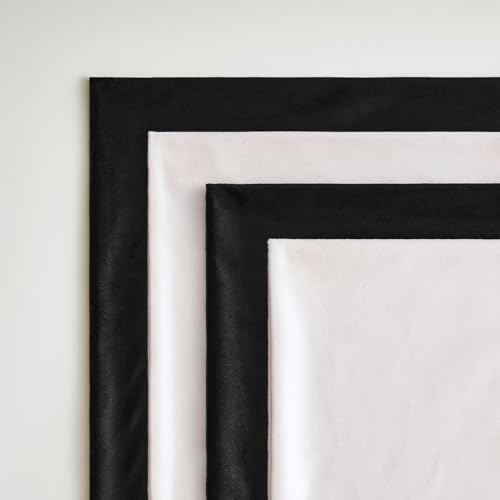 GIGIZAZA Pack of 4 Decorative Velvet Pillow Covers 18x18 Black Ivory - Image 5