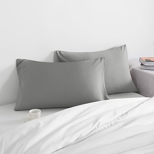 NTBAY Standard Microfiber Pillowcases, Smoke Grey - Image 2