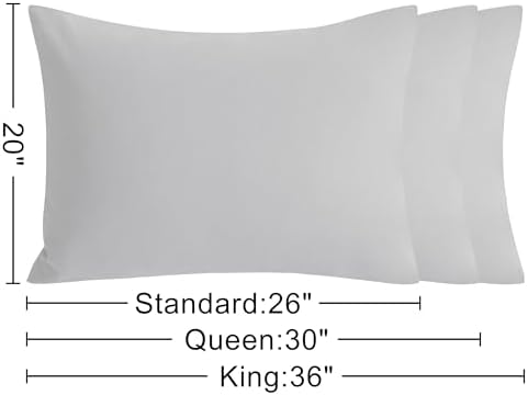 NTBAY Cotton King Pillowcases, Light Grey - Image 4