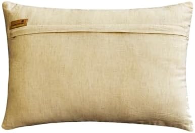 The HomeCentric Gold Pack of 2, Cotton Linen Foil Foil & Sequins Beaded Oblong - Image 3
