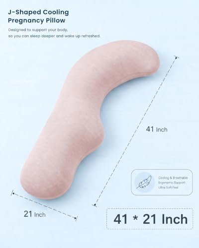 YZ HOME Cooling J Shaped Pregnancy Pillow, Removable Cover - Image 3
