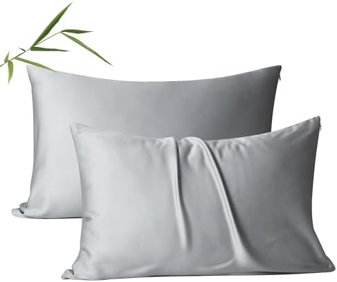 2 Pack Cooling Pillow Cases, Viscose Derived from Bamboo Pillow Protectors King by ShunjieHome
