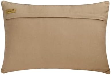 The HomeCentric Decorative Gold 12"x22" Lumbar Pillow Cover, Linen Foil - Image 3
