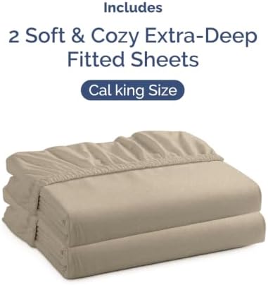 CGK Linens 2 Pack Extra Deep Cal King Fitted Sheets - Image 4
