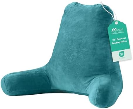 Sasttie Reading Pillow for Bed, Back Pillow for Sitting Up, Teal Blue by SASTTIE