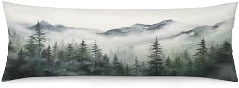 Foggy Forest Body Pillow Cover Long Pillowcase by Unknown