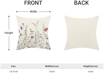 AEIOAE Spring Pillow Covers 18x18 Inch Set of 2, Colorful Seasonal Floral Plant - Image 5