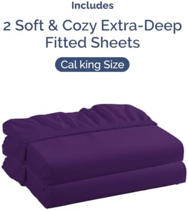 CGK Linens 2 Pack Extra Deep Cal King Fitted Sheets - Image 4
